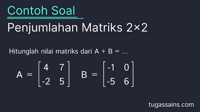 Contoh Soal Penjumlahan Matriks 2x2