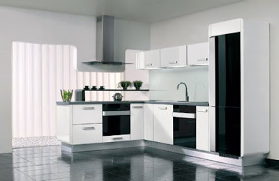 contemporary kitchen design in black and white 