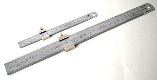 steel rule or ruler as marking tools used in sheet metal manufacturing workshop
