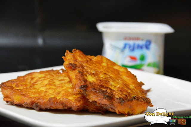 Sweet potato latkes לביבות חמות ומתוקות