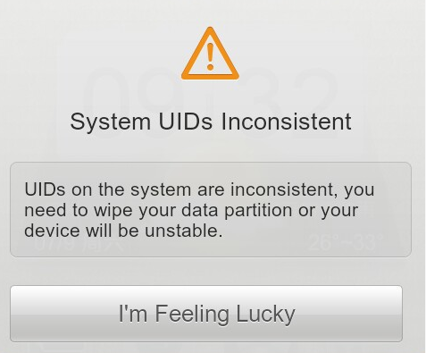 雞蛋雞蛋不漏閤 Android 裝置開機後出現system Uids Inconsistent 錯誤訊息