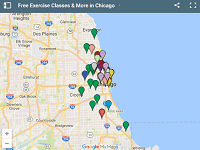 Free Exercise Classes and More in Chicago map