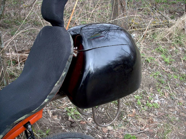 Solid waterproof recumbent bike / trike rear pannier for sale