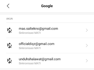 memilih gmail yang akan logout