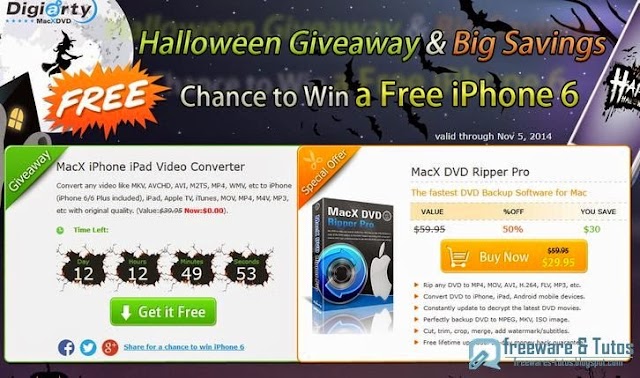 Offre promotionnelle : MacX iPhone Video Converter (Mac) gratuit pour Halloween !