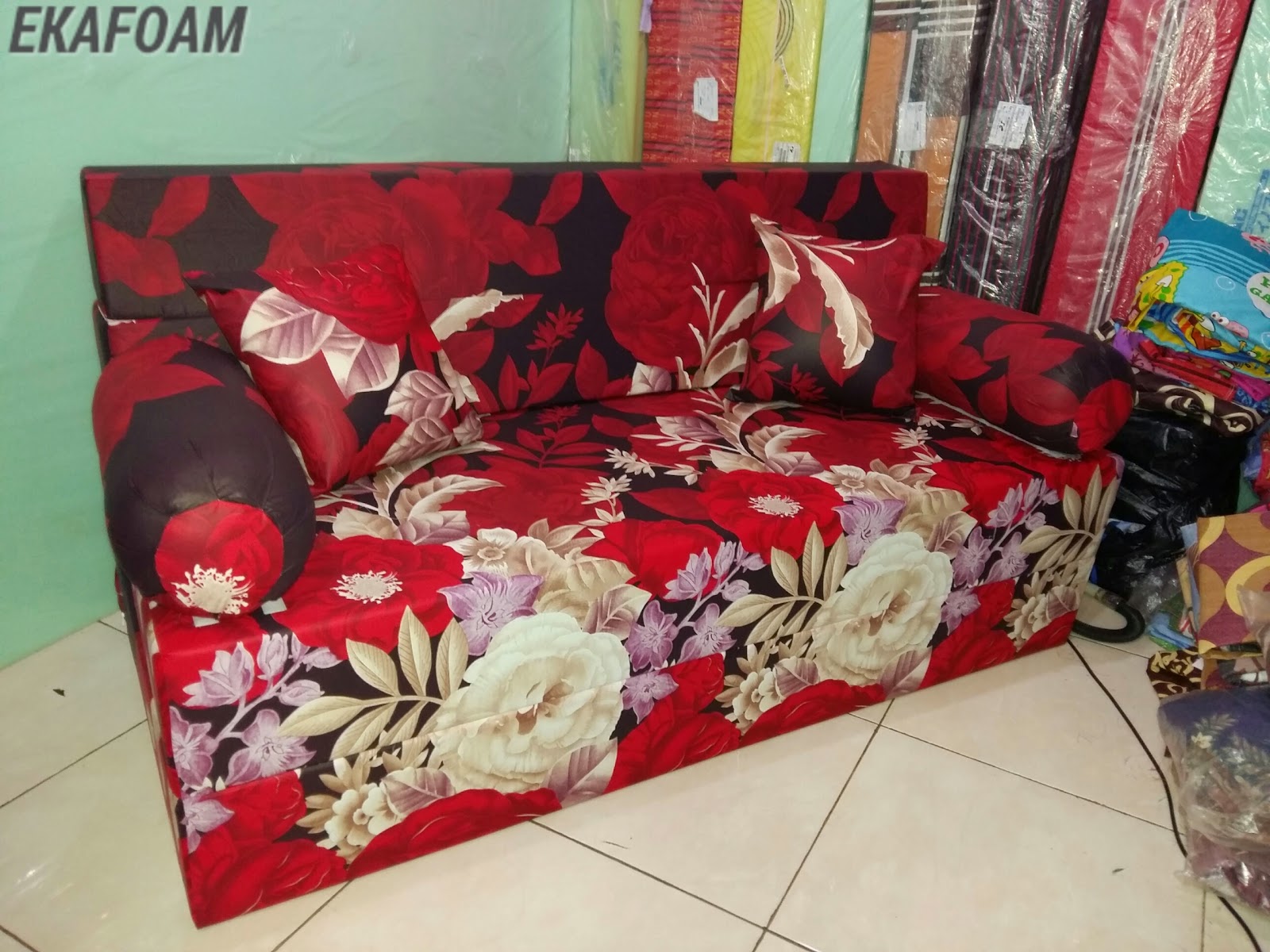 SOFA BED INOAC MOTIF BUNGA ROSIANA Agen Kasur Busa Inoac Tangerang