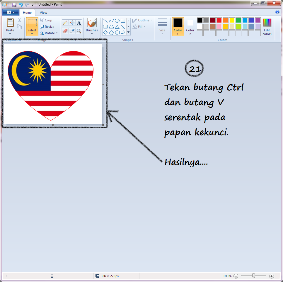 Cara Buat Bendera Malaysia Bentuk Hati Guna Microsoft Word ...