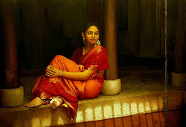 What are the words used to describe women's beauty in Sangam Tamil Literature?