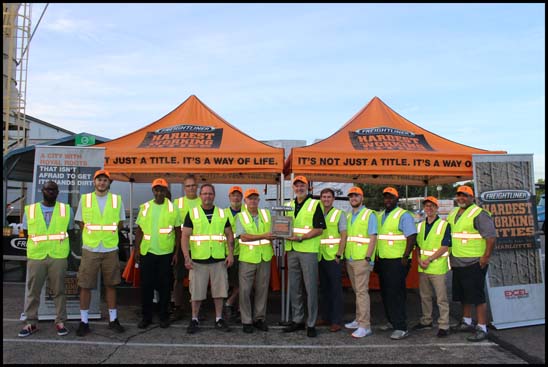 Prior to Hurricane Florence, Freightliner Trucks visited The Building Center, a regional lumber and building products dealer, to honor their hard work in helping keep the Charlotte region going strong.