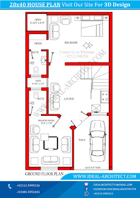 20x40 House Plan | 3 Marla House Design | House Maps 3 Marla