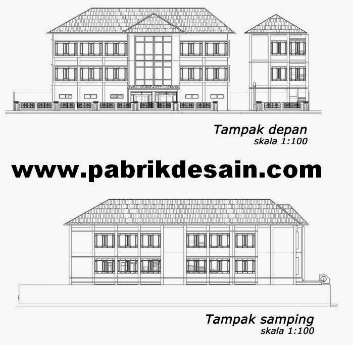 Belajar AutoCAD: Desain Rumah Sakit 2D Autocad Tampak 