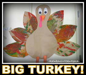 photo of: Thanksgiving Painting Project: Turkey with 'Open-Ended' Painted Feathers via RainbowsWithinReach