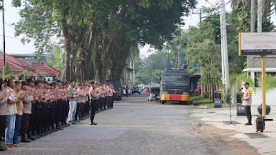 Ratusan Personel TNI-Polri ikuti Apel Pengamanan Pleno KPU Kabupaten Bungo 