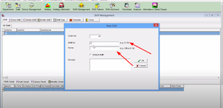 setting shift management di aplikasi TAS