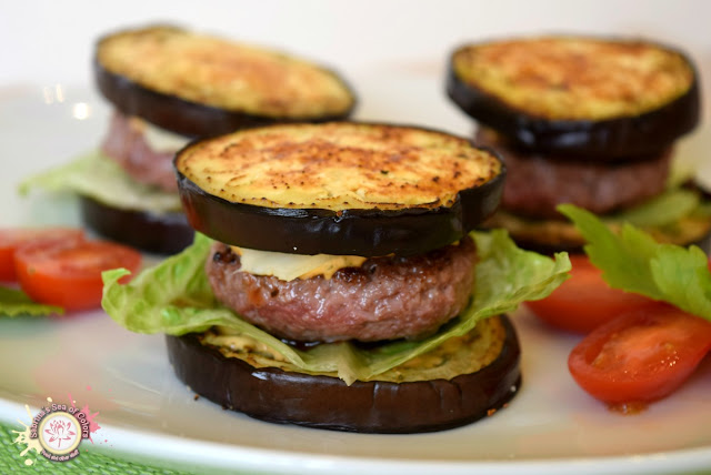 Mini hamburguesas light de ternera con berenjena