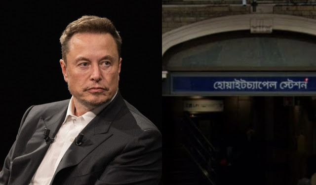 Following the appearance of Bengali signage, Elon Musk supports a UK MP's request that the name of the London station be in English.