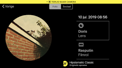 Schermafbeelding Hipstamatic-instellingen Doris + Rasputin