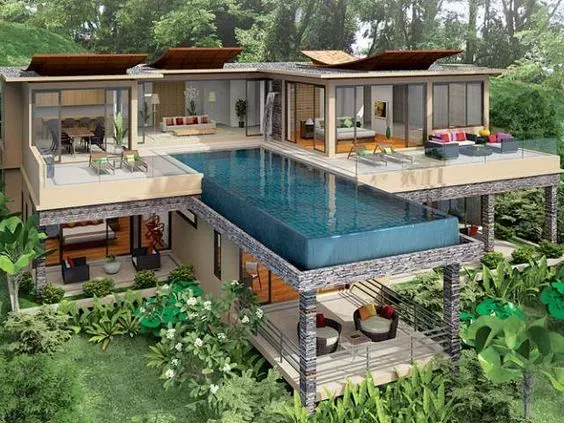 Kolam Renang rooftop dengan material Kaca