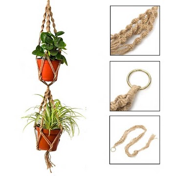 Plant Hanger Macrame Knots Garden Indoor Outdoor Hown - store