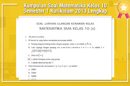Kumpulan Soal Matematika Kelas 10 Semester 1 Kurikulum 2013 Lengkap