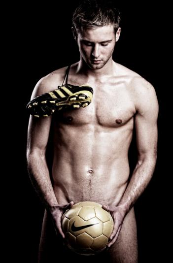 A Nude Pageant Model Gianni Sennesael with a Big Ball