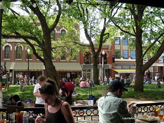Watching the people in Market Square