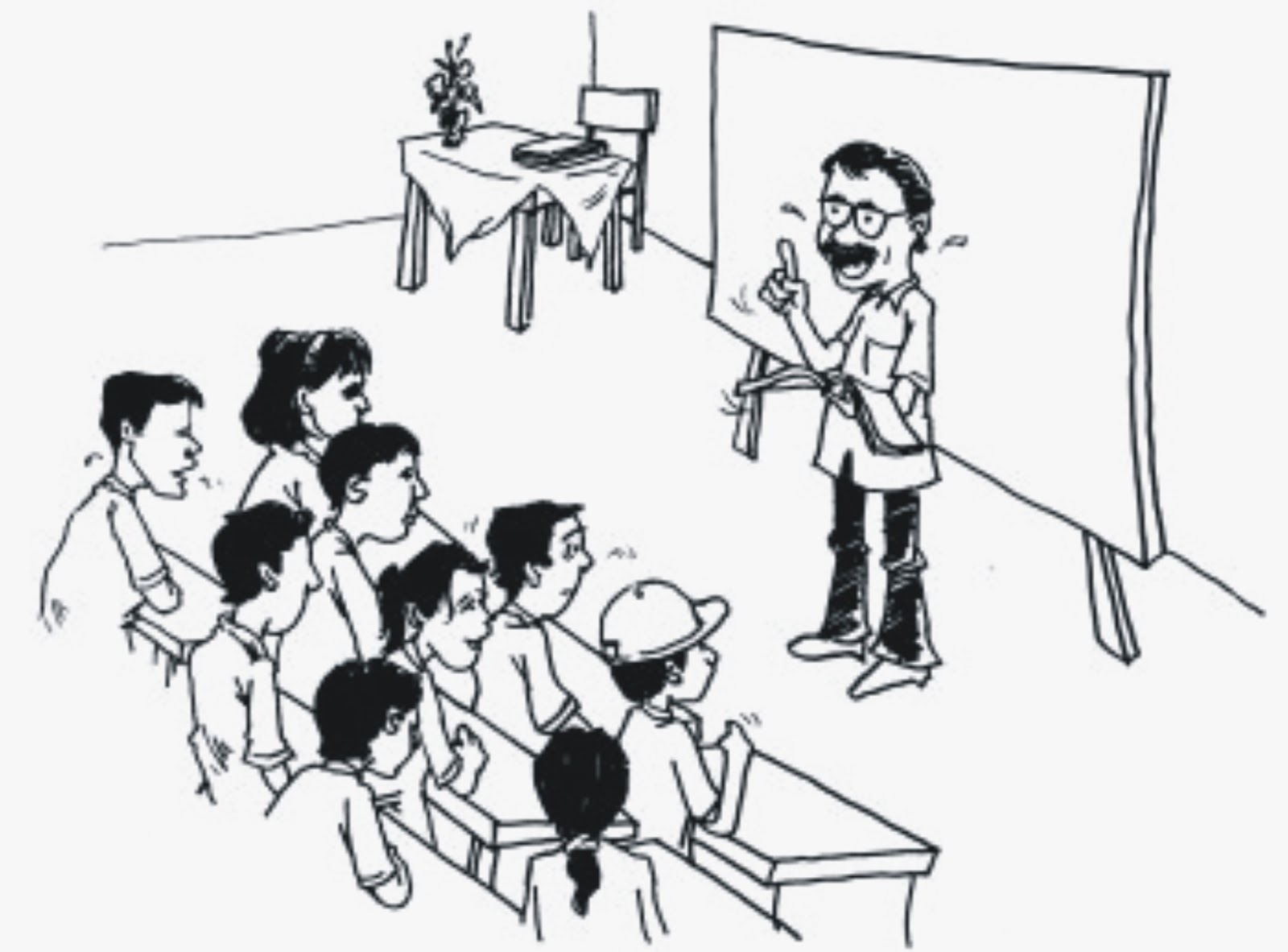99 Mewarnai Gambar Guru Mengajar Kartun Hitam Putih Cikimmcom