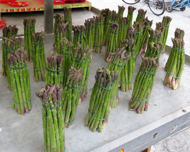 Bunches of asparagus, Piazza Cavallotti, Livorno