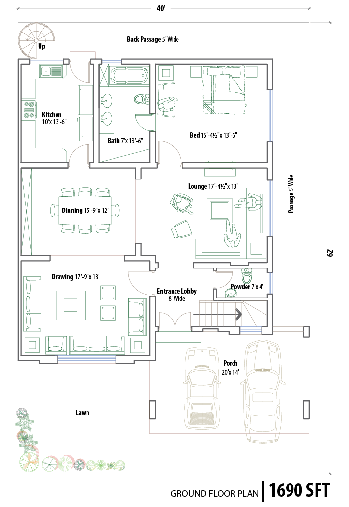 Pakistan 10 Marla House Plan Design