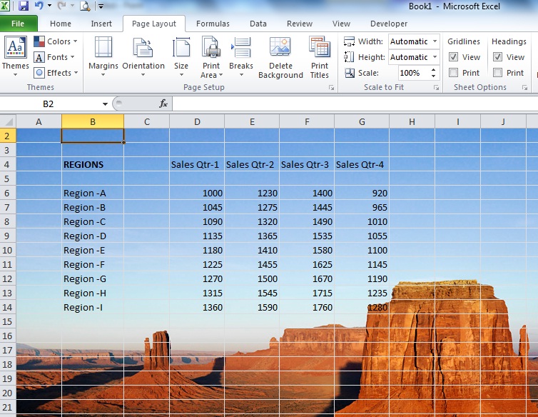 Microsoft Office Club: Applying background to an excel worksheet