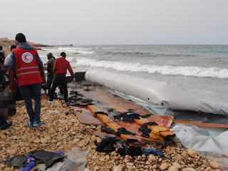 Dozens of refugees found dead in drifting dinghy off Libyan coast 