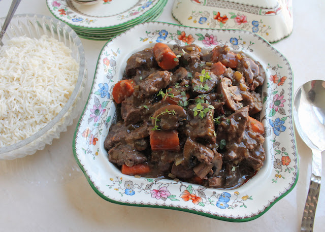 Food Lust People Love: Beef and Mushroom Bourguignon is rich and flavorful, a hearty comforting meal for cold winter nights, made quicker than usual in an Instant Pot.