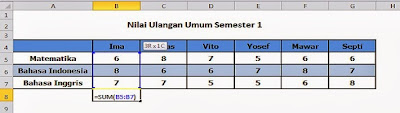 formula untuk penjumlahan di ms. excel