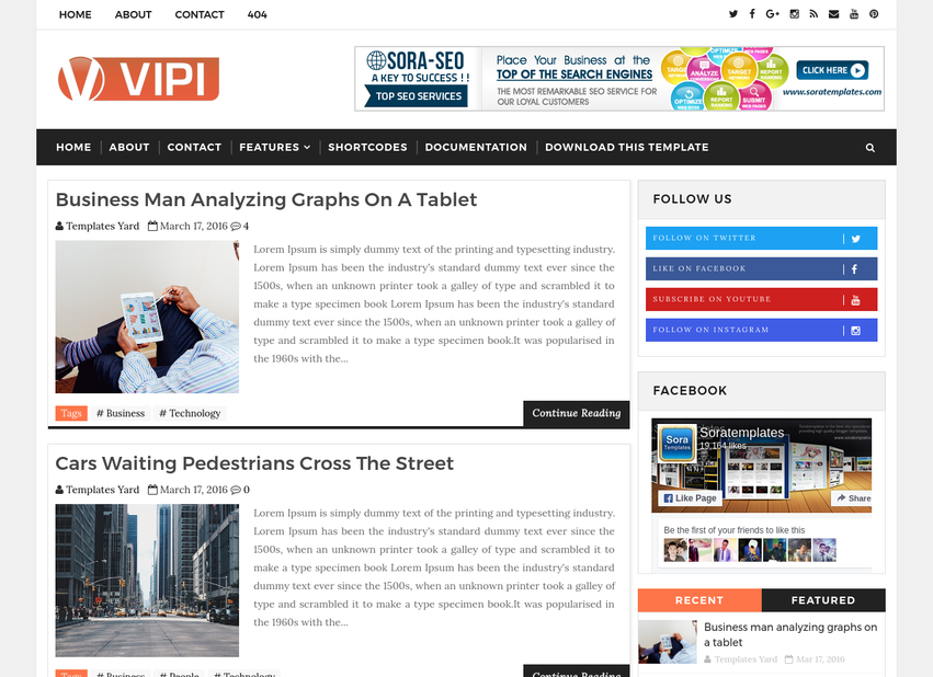 VIPI Blog Blogger Template