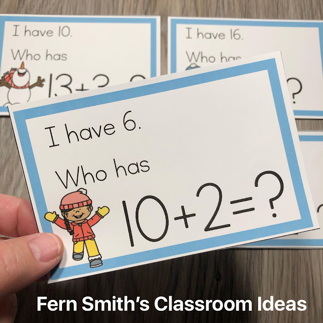 Download This Cute Winter Themed Addition Sums to 20, I Have, Who Has? Card Game For Your Class Today!