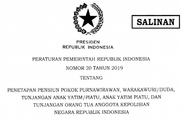 PP Nomor 20 tahun 2019