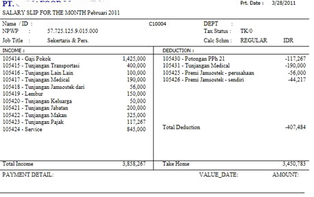 Contoh-contoh Slip Gaji Karyawan Perusahaan - Inilah Gaji 