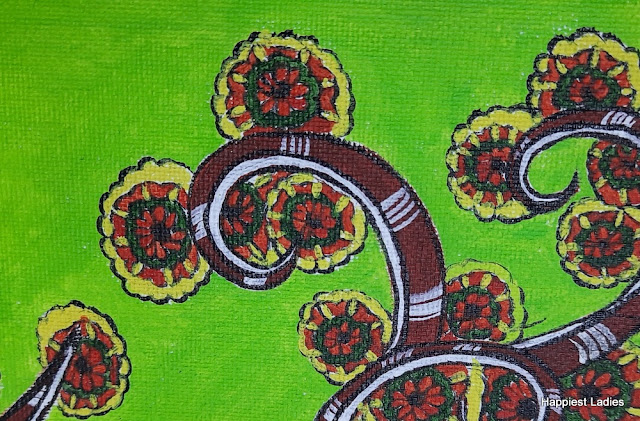 madhubani flower painting