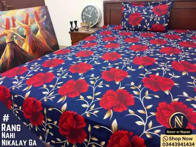 Buy Cotton Satin Single Bed Sheets Online in Pakistan | S10