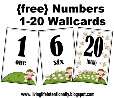 FREE Number Wall cards and Number Flashcards for Toddler and Preschoolers