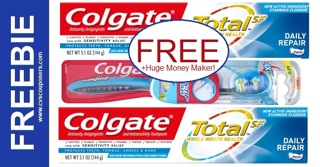 FREE Colgate Toothbrush & Toothpaste at CVS