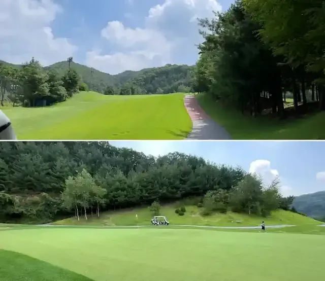 동코스 7번 파 4홀 전경