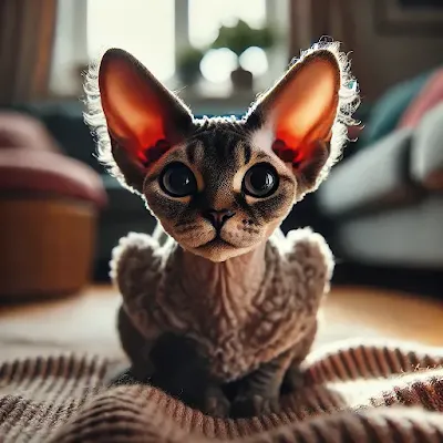The Devon Rex is a playful and quirky breed, known for its large, bat-like ears and unique curly coat. With its slender body and oversized, expressive eyes, the Devon Rex has a look that’s both whimsical and endearing. Its soft, wavy fur, which feels like velvet to the touch, adds to its charm. Despite its impish appearance, this breed is affectionate, highly social, and loves to be the center of attention. Perfect for those seeking a lively and entertaining companion, the Devon Rex is full of energy and mischief, yet always ready for a cuddle.