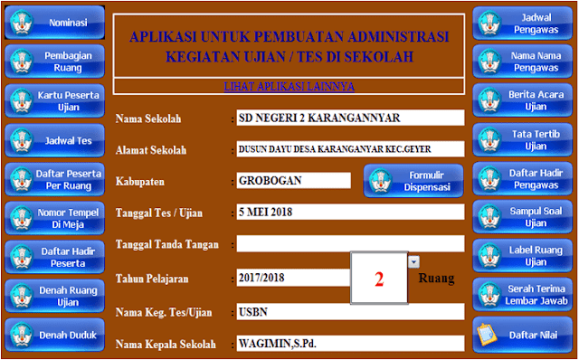 Aplikasi Pembuatan Administrasi Kegiatan USBN 