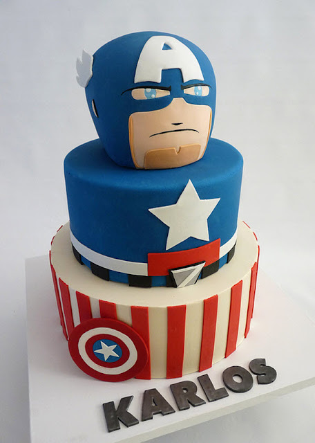 captain america geek birthday cake