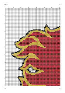 Calgary Flames logo cross stitch pattern - Tango Stitch