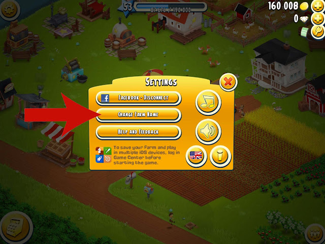 how do i change hay day farm name