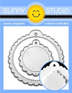 Sunny Studio Stamps: Stitched Scalloped Circle Gift Tag 2-piece Metal Cutting Die Set