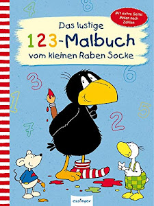 Der kleine Rabe Socke: Das lustige 1 2 3 – Malbuch vom kleinen Raben Socke: Mit extra Seite: Malen nach Zahlen