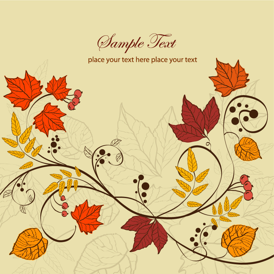 Ai Eps イラストレーター 秋の紅葉の背景 Autumn Leaves Background イラスト素材